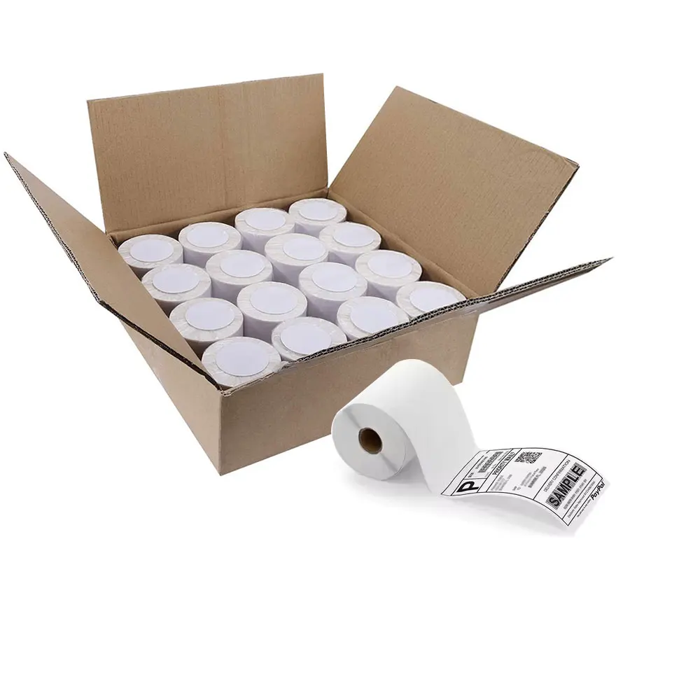 16 Rolls Per Carton 500pcs 100x150 Self Adhesive Waybill Shipping Direct 4x6 A6 Thermal Sticker Label