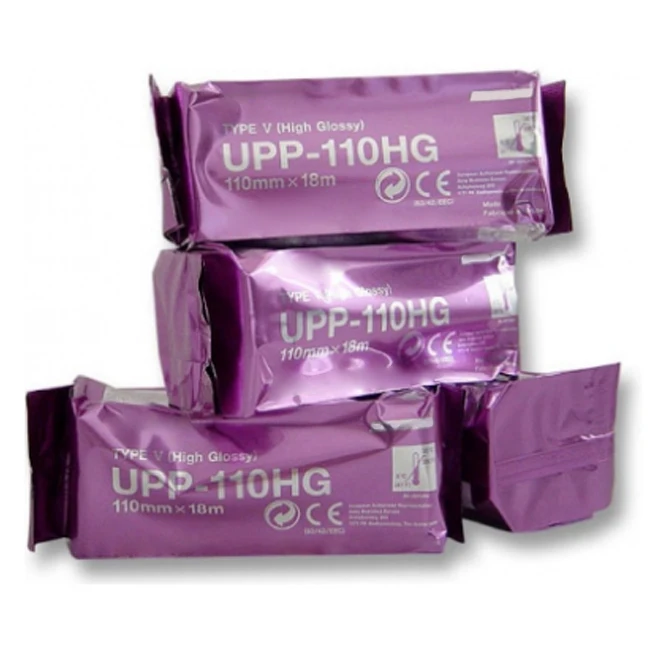 UPP-110HG Ultrasound Paper Compatible for Sony, High Gloss Ultrasound Thermal Print Film/Media 110mm X 18m