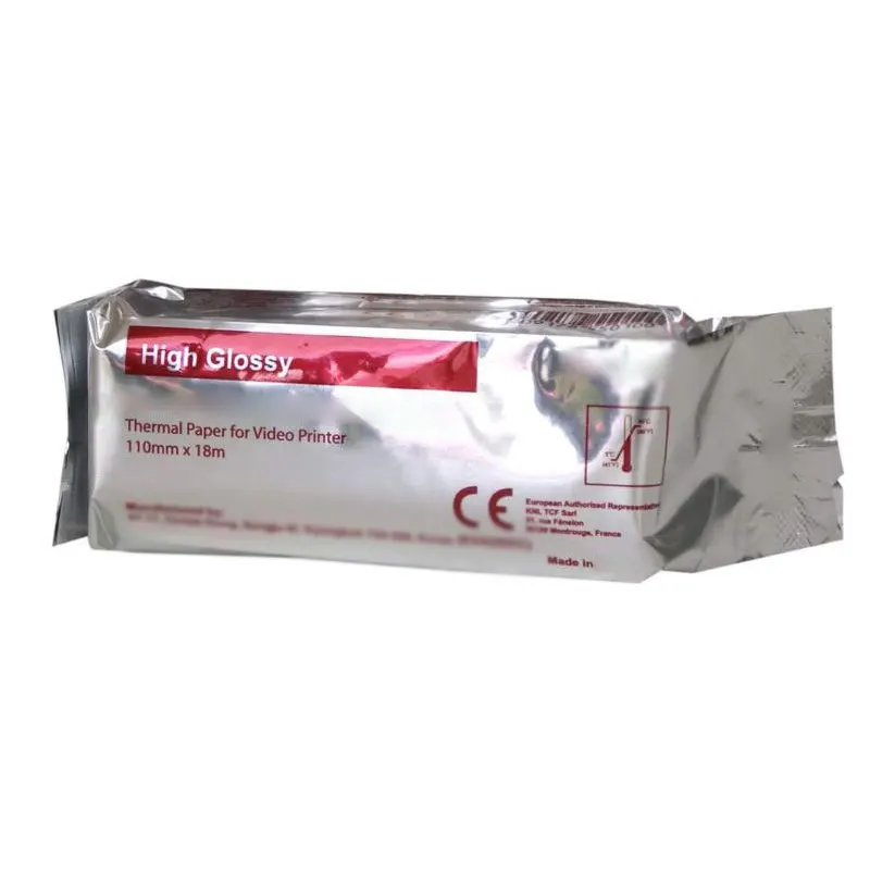 Medical Thermal Paper 110*18m Ultrasound Upp-1100hg High Glossy Ultrasound Ecg Paper Rolls for Durico
