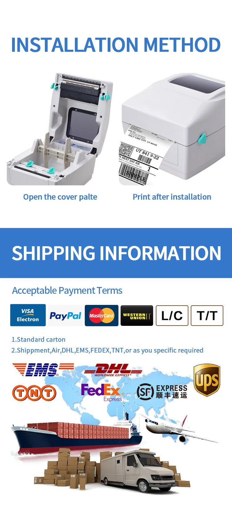 Thermal Printer Shipping Label