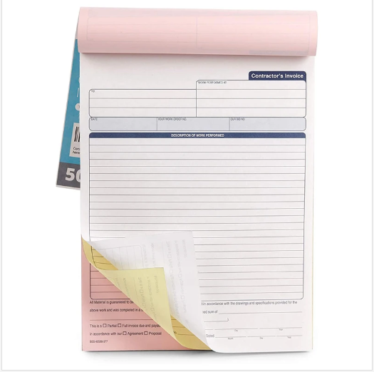 Tear-off Receipts for Carbonless Paper
